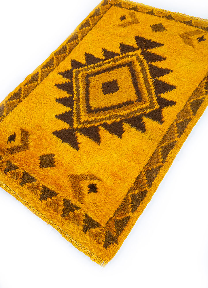 nuray gold wool hand knotted Rug - FloorShot