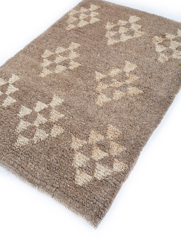 zuri beige and brown wool hand knotted Rug - FloorShot