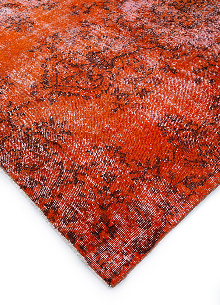 lacuna red and orange wool hand knotted Rug - FloorShot