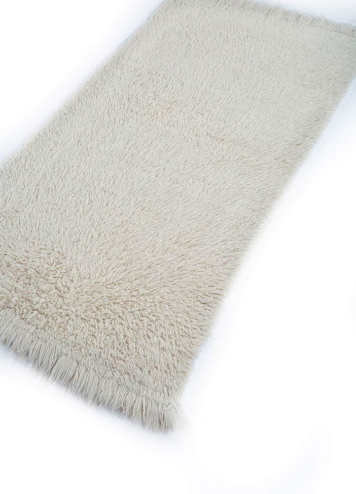zuri ivory wool hand knotted Rug - FloorShot