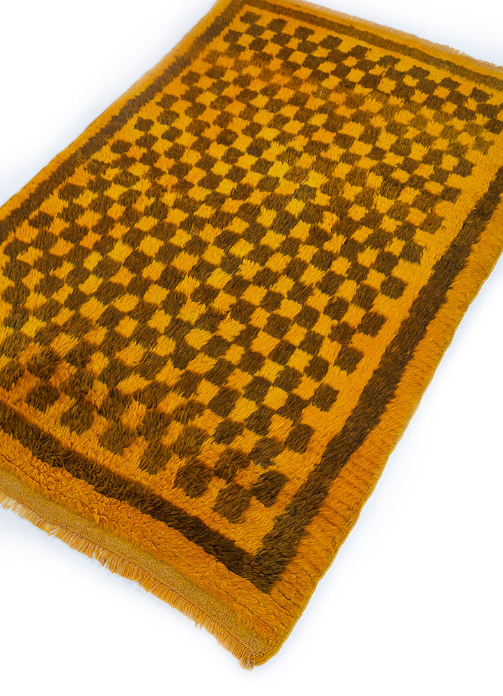 zuri red and orange wool hand knotted Rug - FloorShot