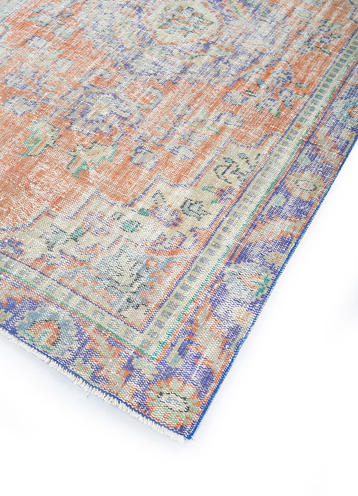 vintage multi wool hand knotted Rug - FloorShot