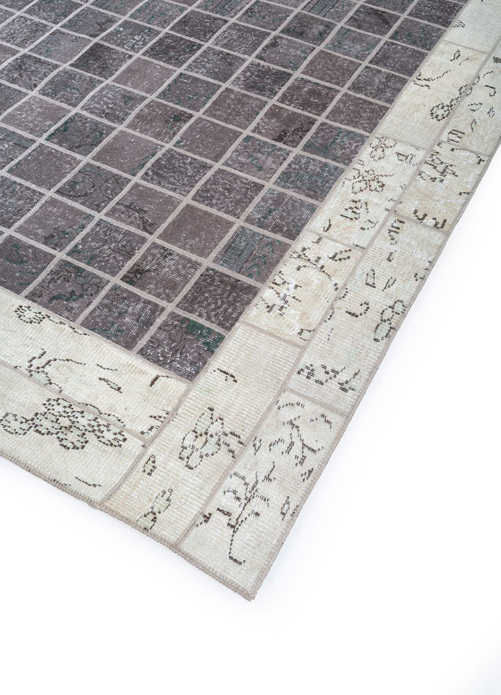provenance grey and black wool hand knotted Rug - FloorShot