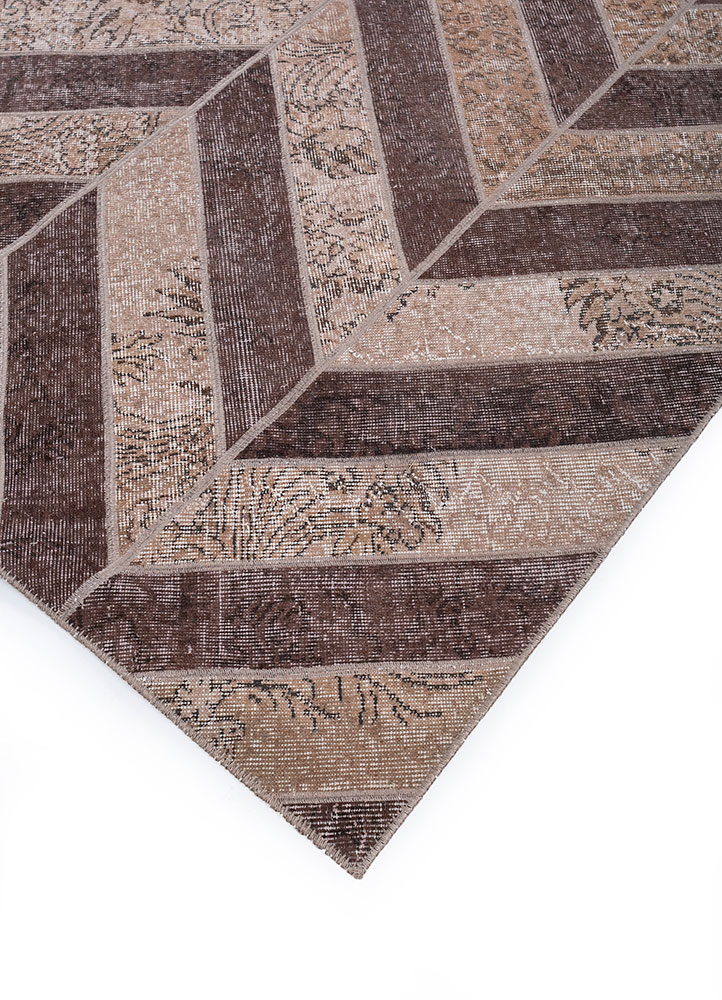 provenance beige and brown wool hand knotted Rug - FloorShot