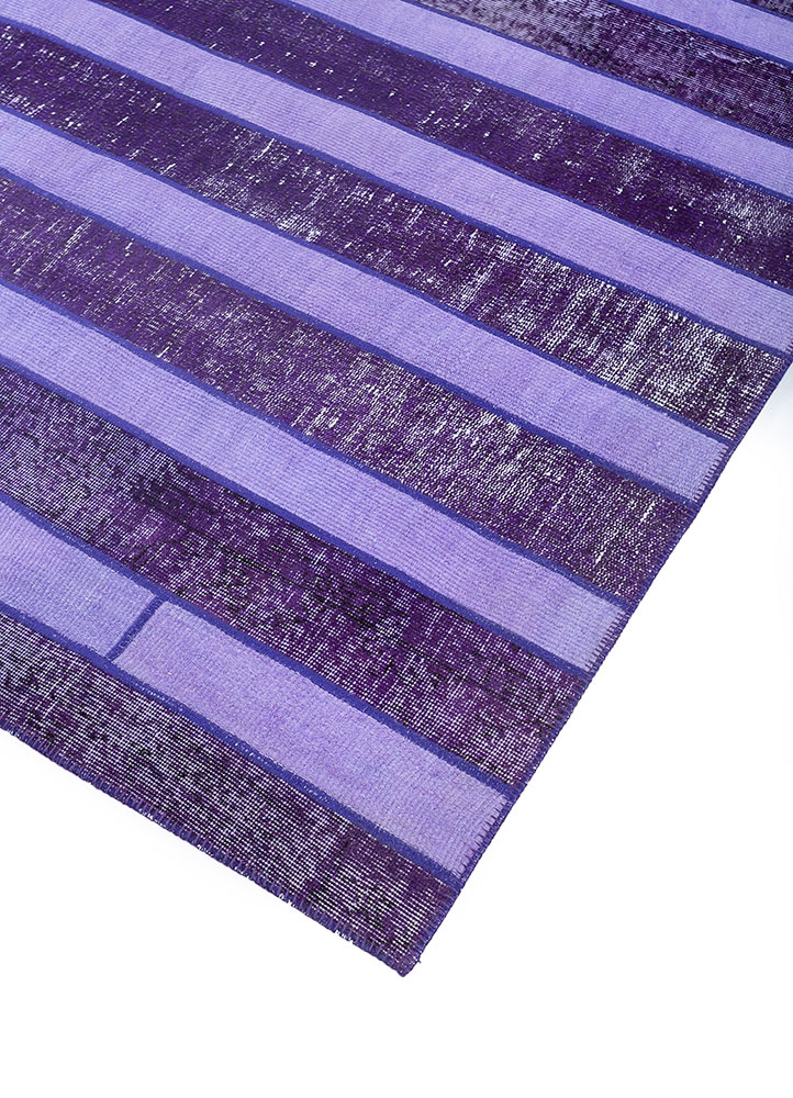 provenance pink and purple wool hand knotted Rug - FloorShot