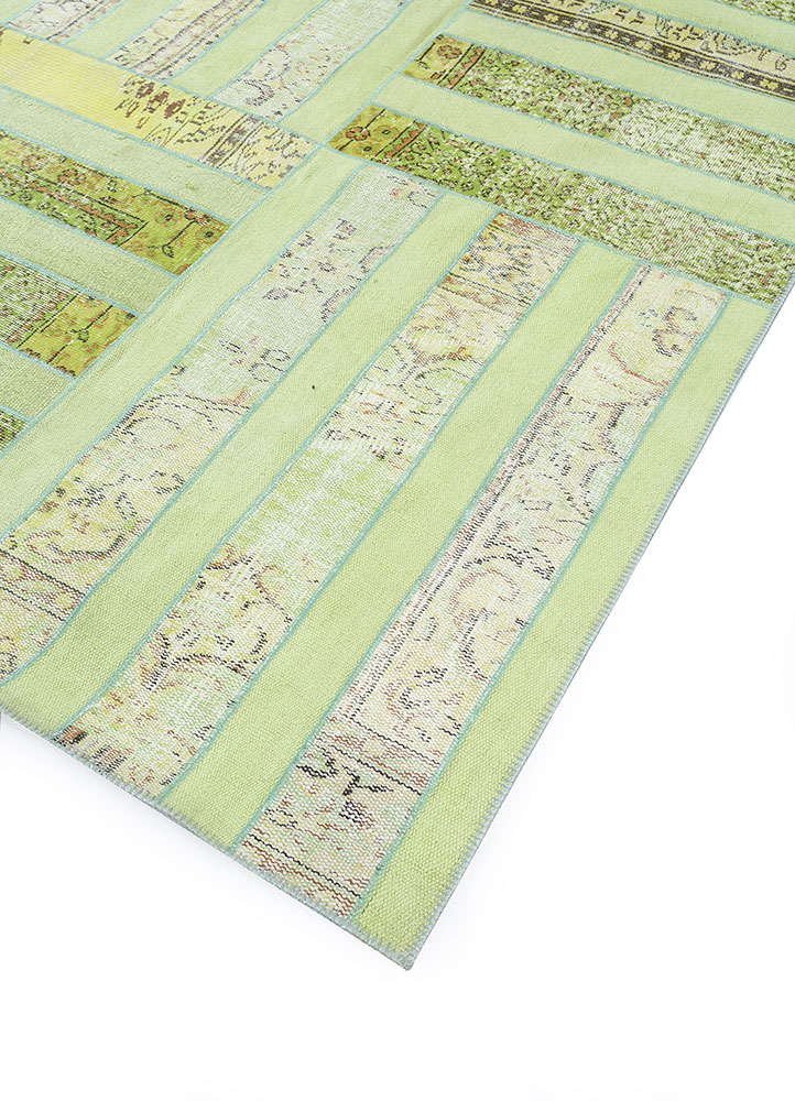 provenance green wool hand knotted Rug - FloorShot