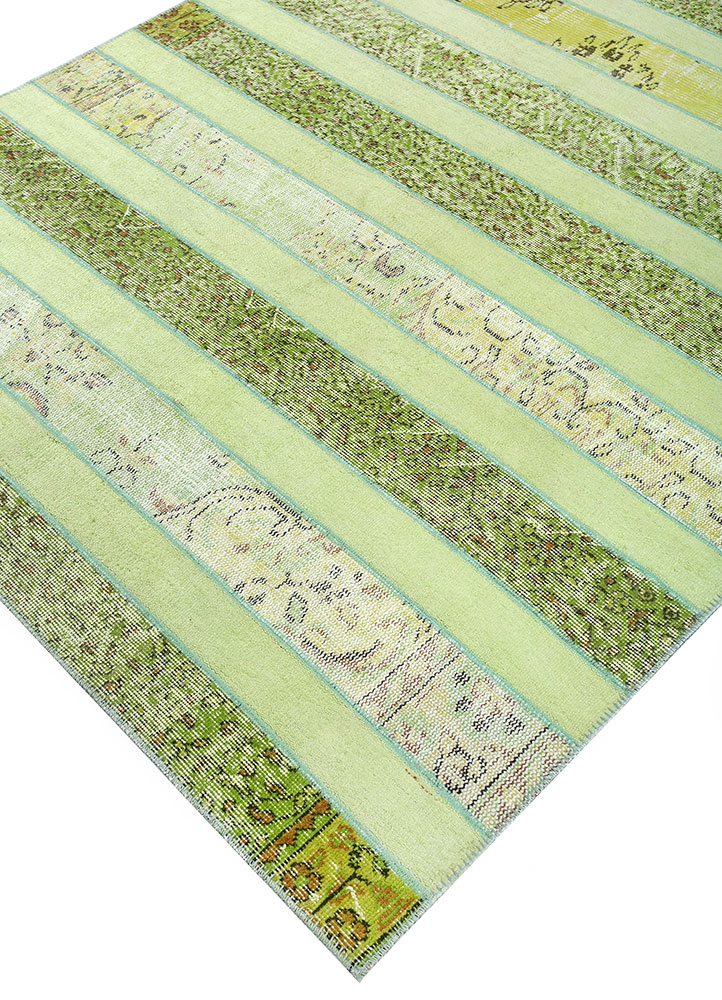 provenance green wool hand knotted Rug - FloorShot