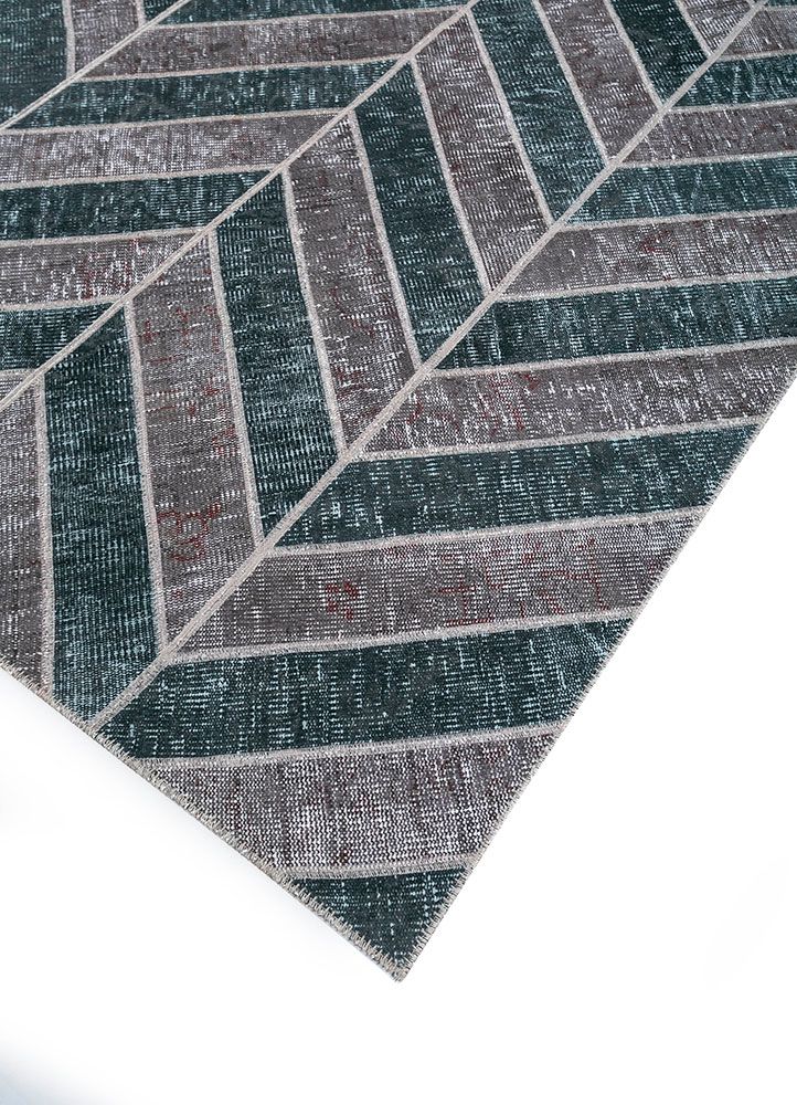 provenance grey and black wool hand knotted Rug - FloorShot