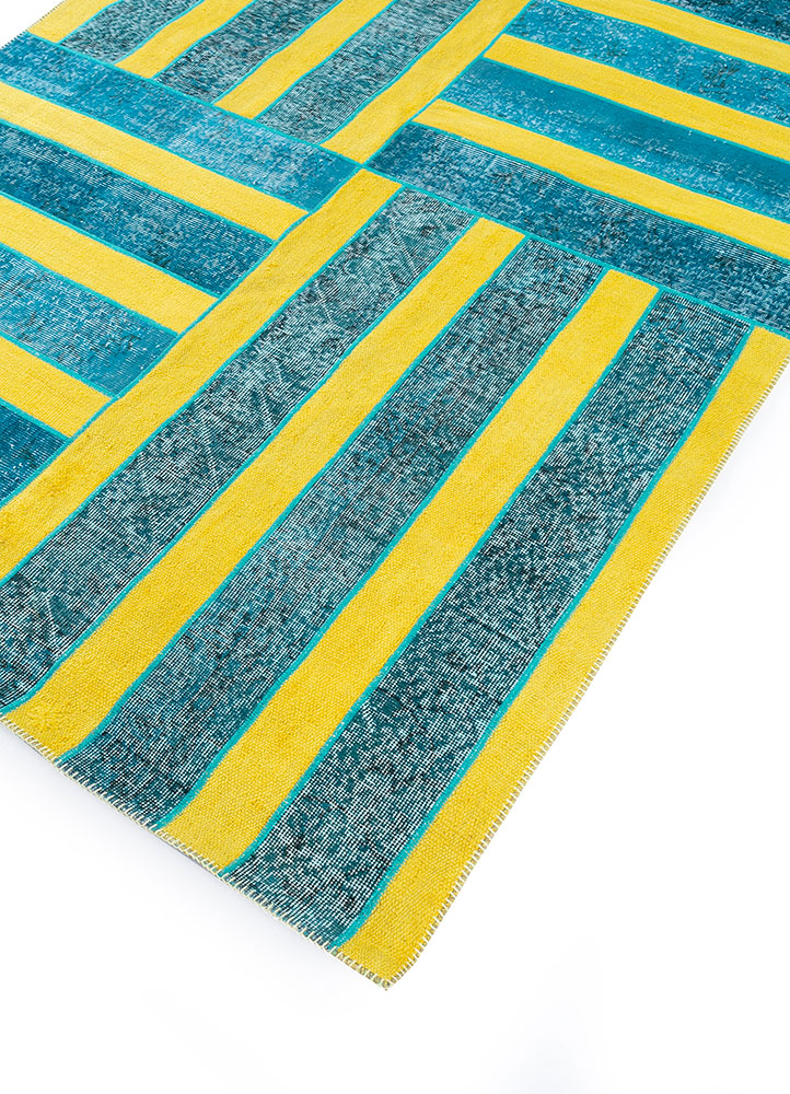 provenance blue wool hand knotted Rug - FloorShot