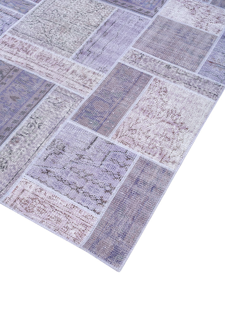provenance pink and purple wool hand knotted Rug - FloorShot