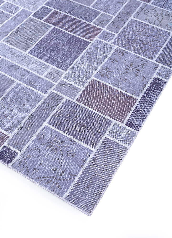 provenance pink and purple wool hand knotted Rug - FloorShot