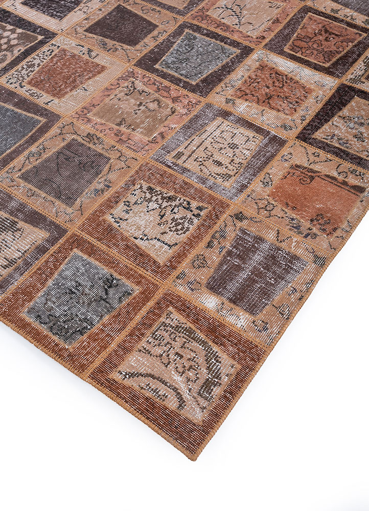 provenance beige and brown wool hand knotted Rug - FloorShot