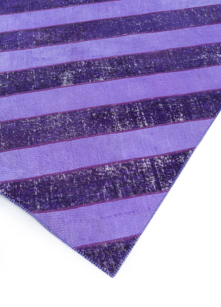 provenance pink and purple wool hand knotted Rug - FloorShot