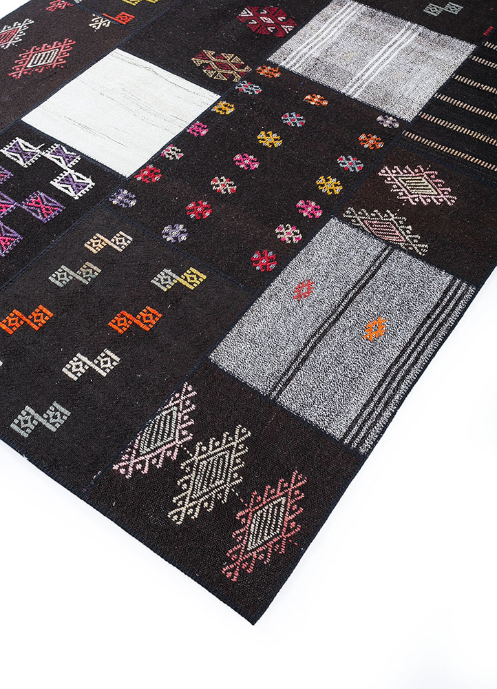 provenance grey and black wool hand knotted Rug - FloorShot