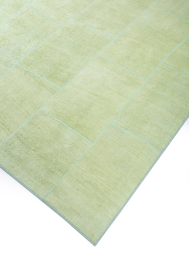 provenance green wool hand knotted Rug - FloorShot