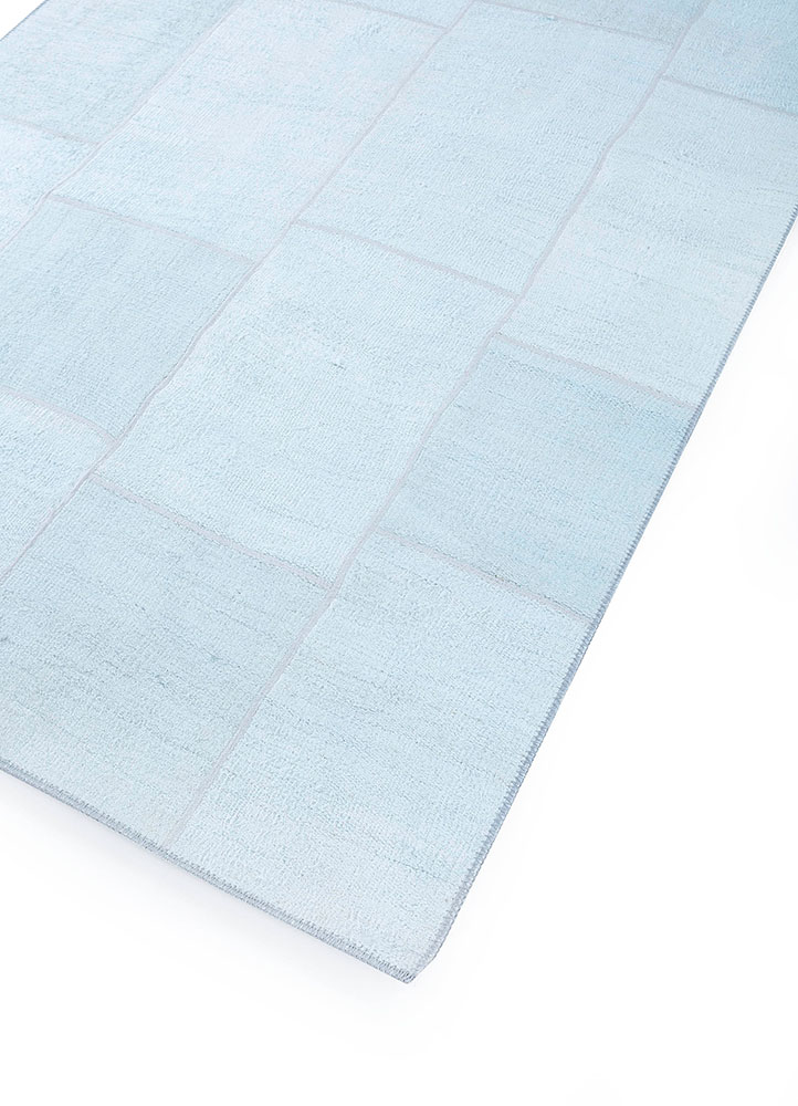 provenance blue wool hand knotted Rug - FloorShot
