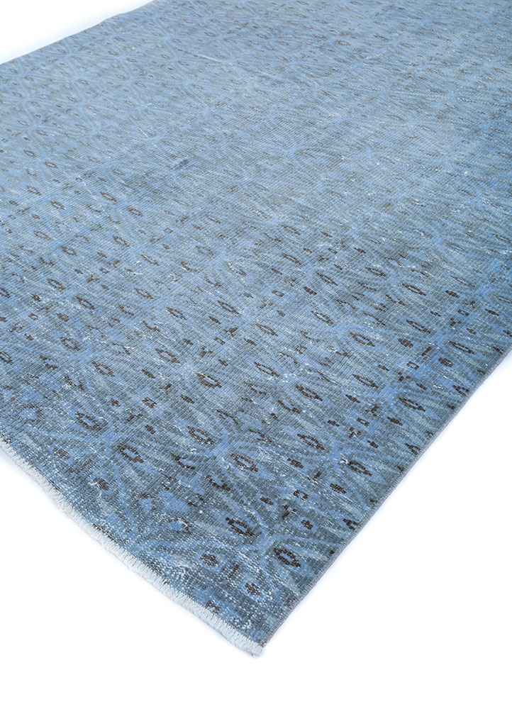 lacuna blue wool hand knotted Rug - FloorShot