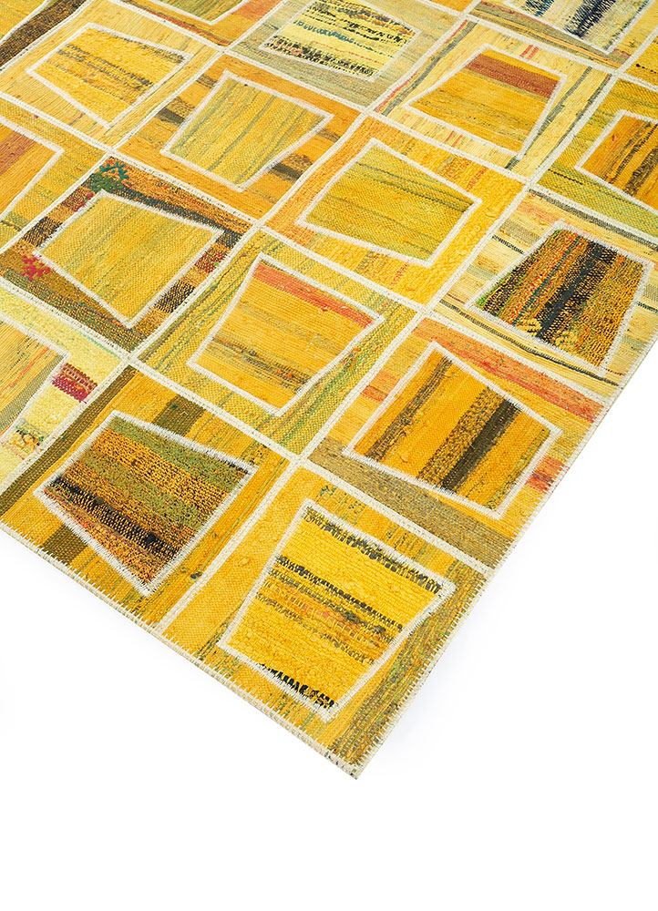 provenance gold wool hand knotted Rug - FloorShot
