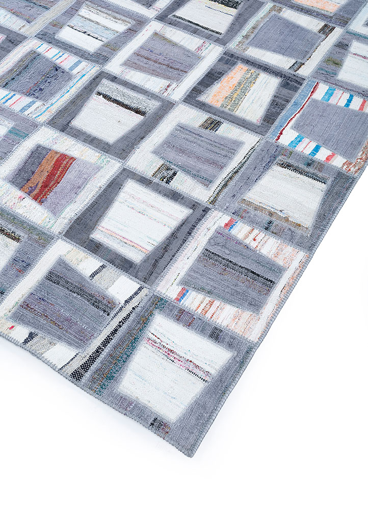 provenance grey and black wool hand knotted Rug - FloorShot