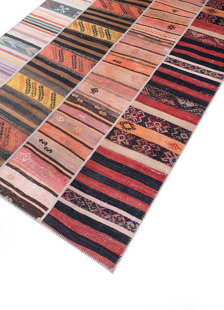 provenance red and orange wool hand knotted Rug - FloorShot