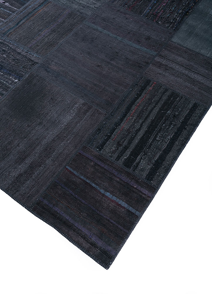 provenance grey and black wool hand knotted Rug - FloorShot
