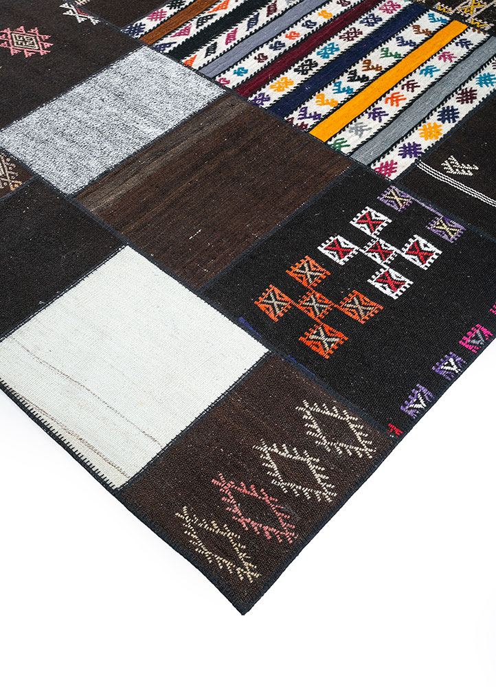 provenance grey and black wool hand knotted Rug - FloorShot