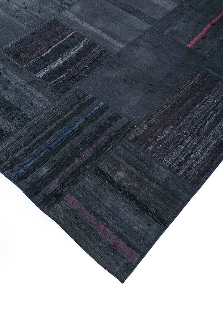 provenance grey and black wool hand knotted Rug - FloorShot