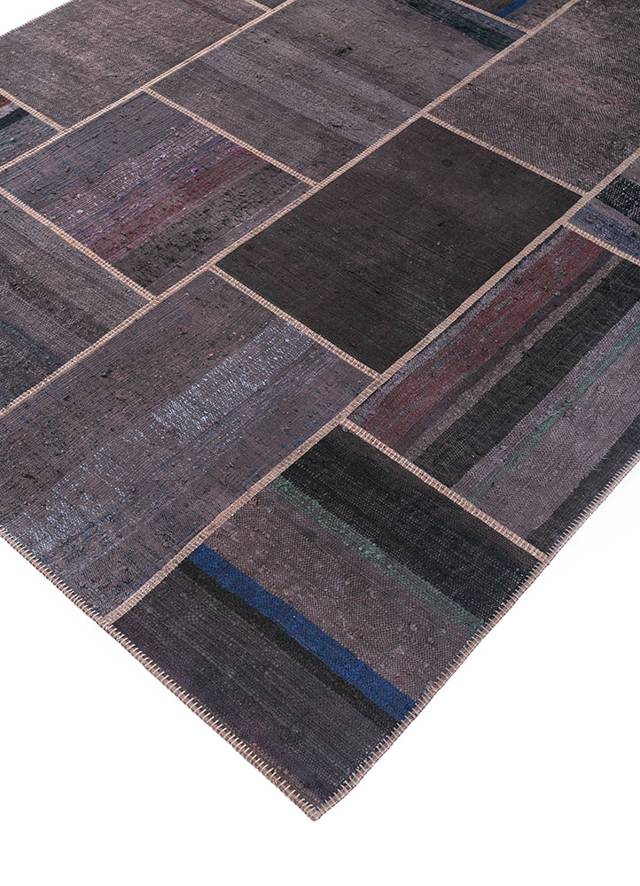 provenance grey and black wool hand knotted Rug - FloorShot
