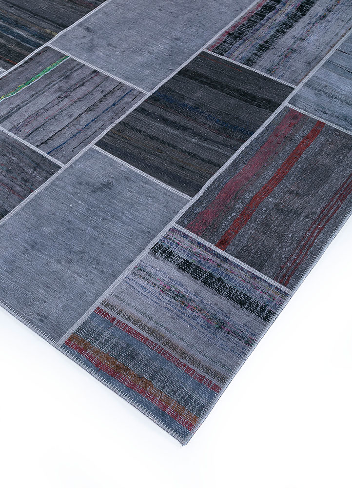 provenance grey and black wool hand knotted Rug - FloorShot