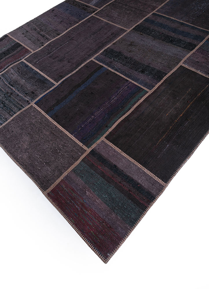 provenance grey and black wool hand knotted Rug - FloorShot