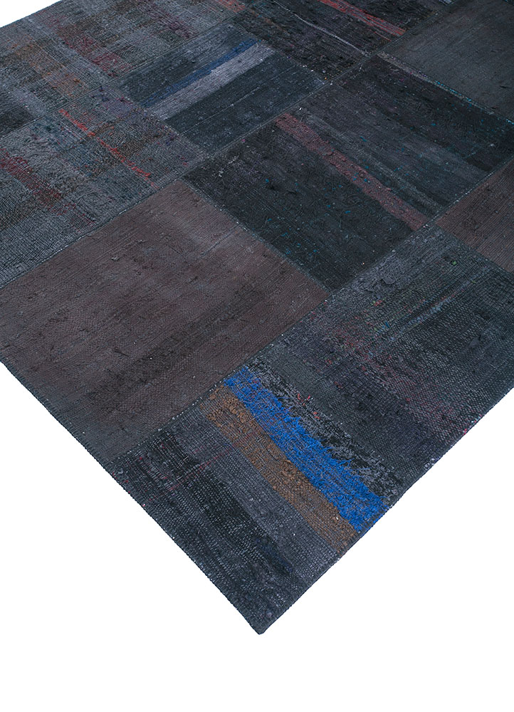 provenance grey and black wool hand knotted Rug - FloorShot