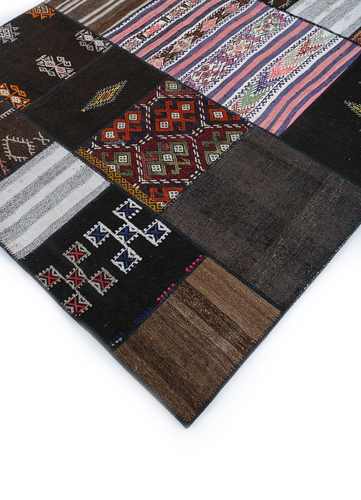 provenance grey and black wool hand knotted Rug - FloorShot
