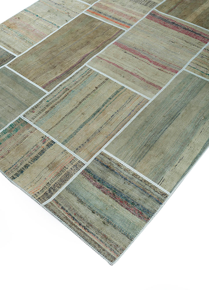 provenance green wool hand knotted Rug - FloorShot