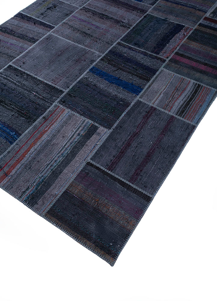 provenance grey and black wool hand knotted Rug - FloorShot