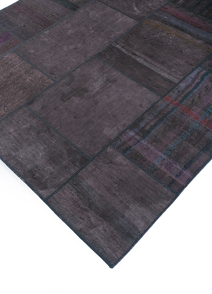provenance grey and black wool hand knotted Rug - FloorShot
