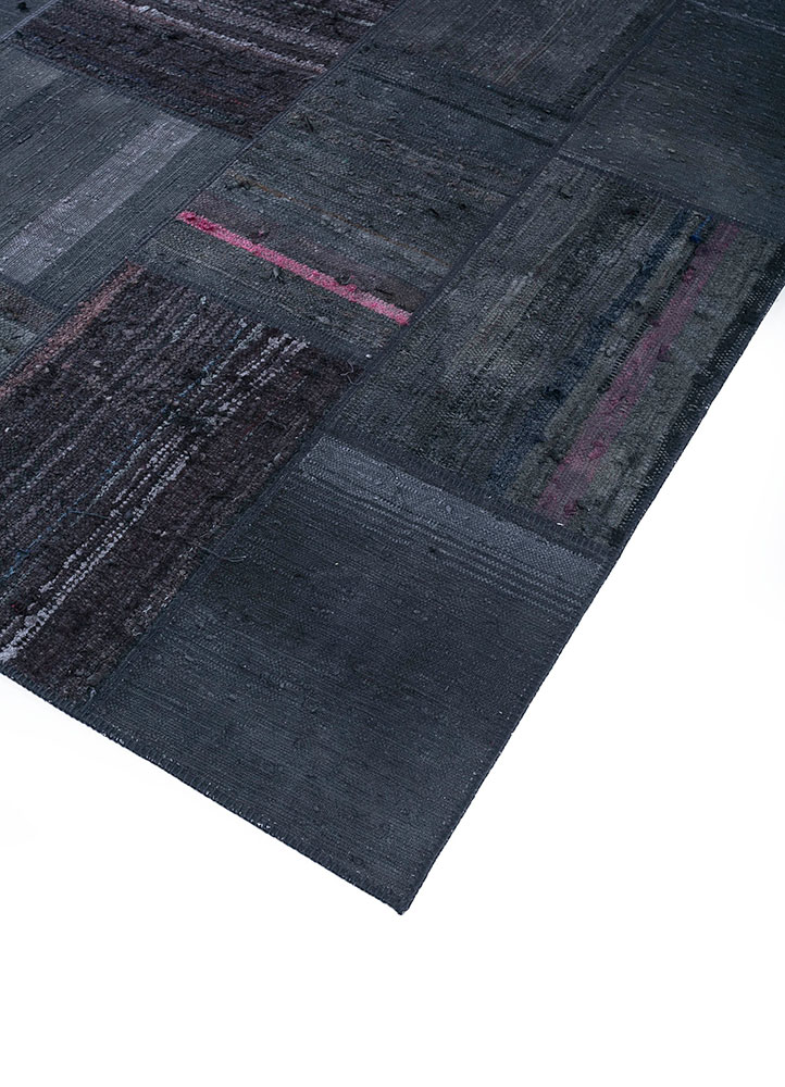 provenance grey and black wool hand knotted Rug - FloorShot