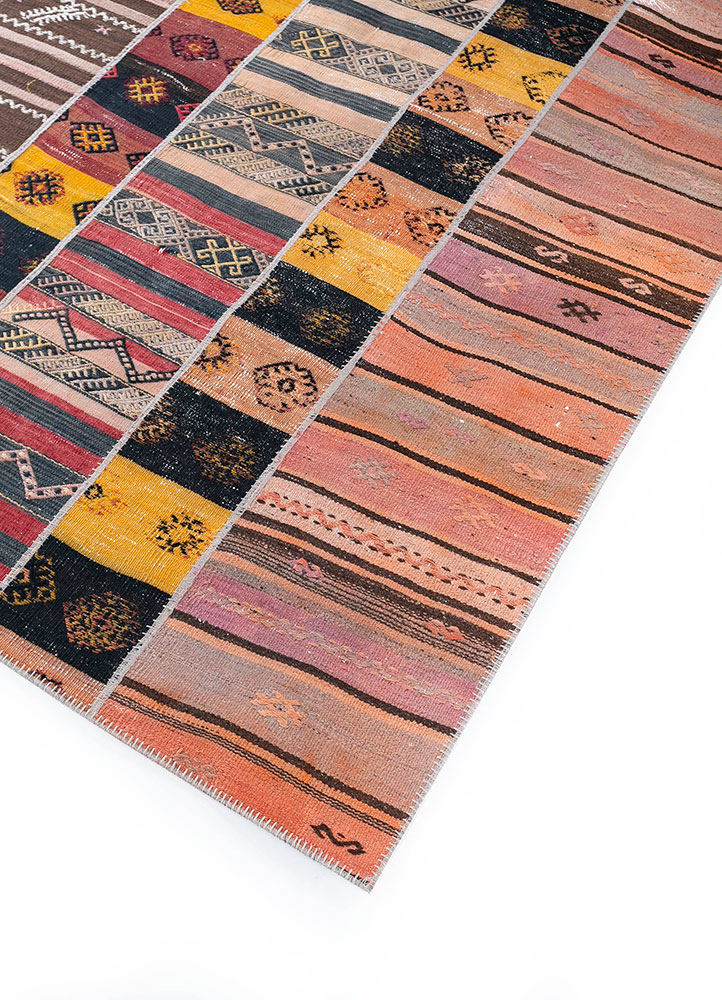 provenance red and orange wool hand knotted Rug - FloorShot