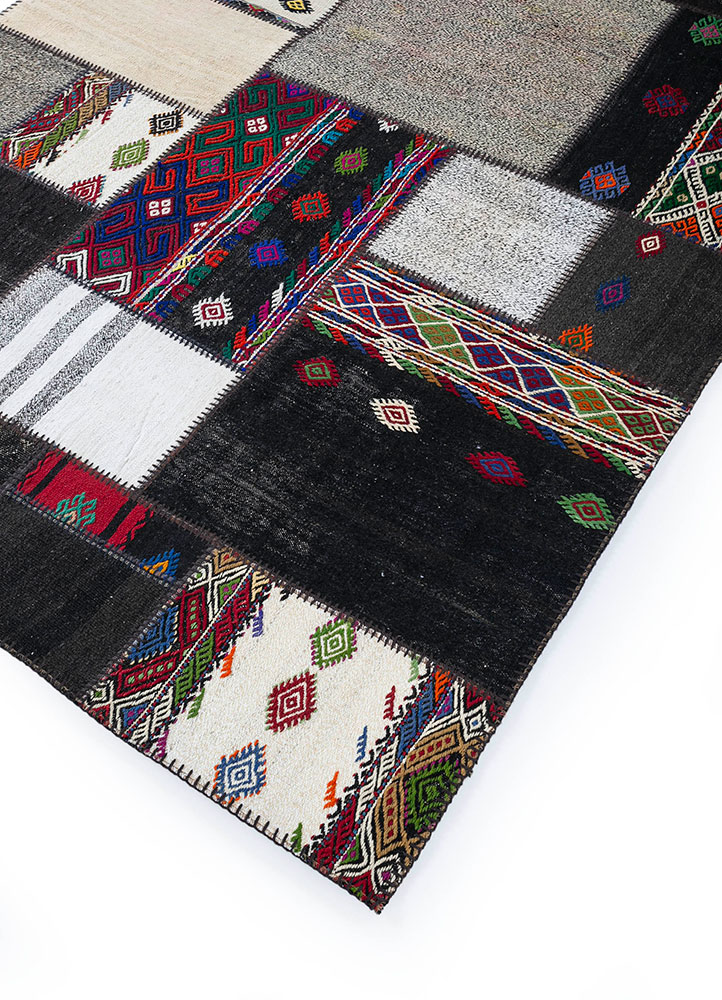 provenance grey and black wool hand knotted Rug - FloorShot