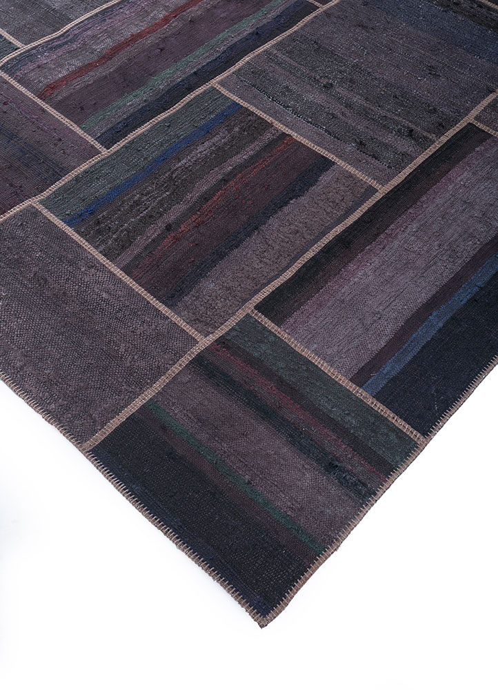 provenance grey and black wool hand knotted Rug - FloorShot