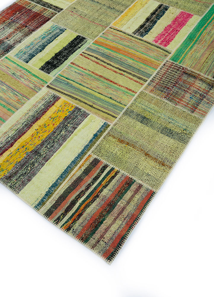 provenance green wool hand knotted Rug - FloorShot