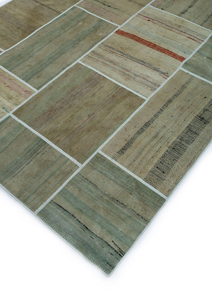 provenance green wool hand knotted Rug - FloorShot