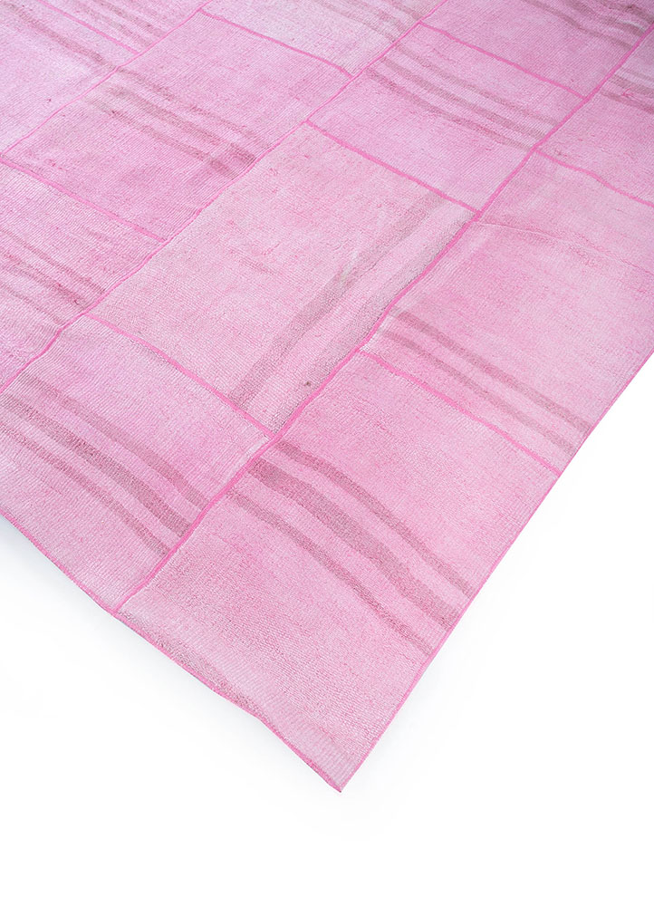 provenance pink and purple wool hand knotted Rug - FloorShot