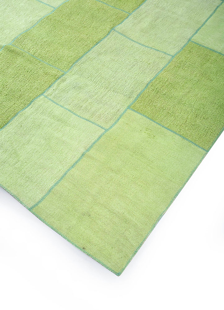 provenance green wool hand knotted Rug - FloorShot