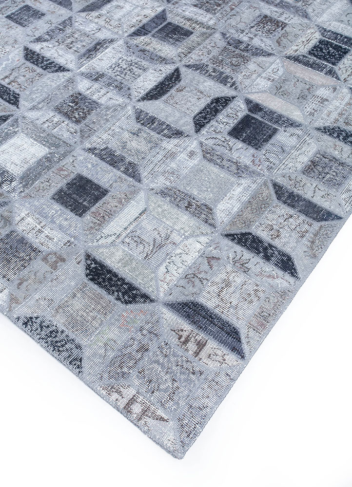provenance grey and black wool hand knotted Rug - FloorShot