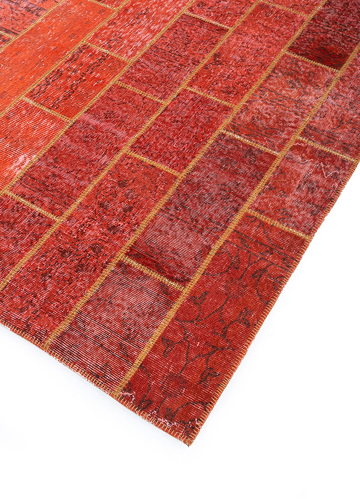 provenance red and orange wool hand knotted Rug - FloorShot