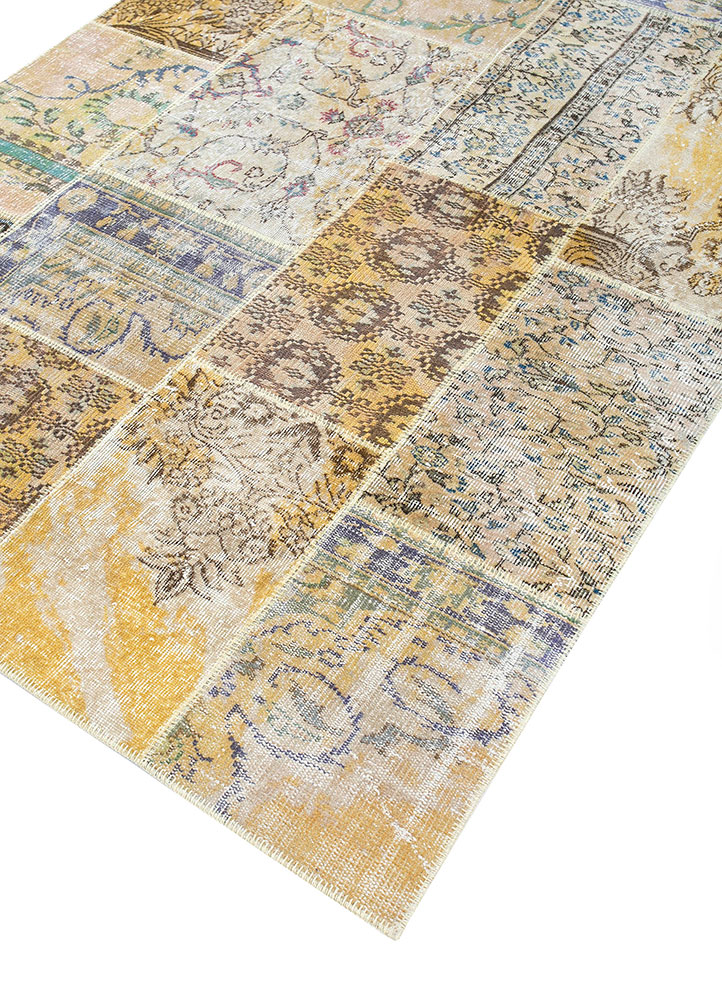 provenance gold wool hand knotted Rug - FloorShot