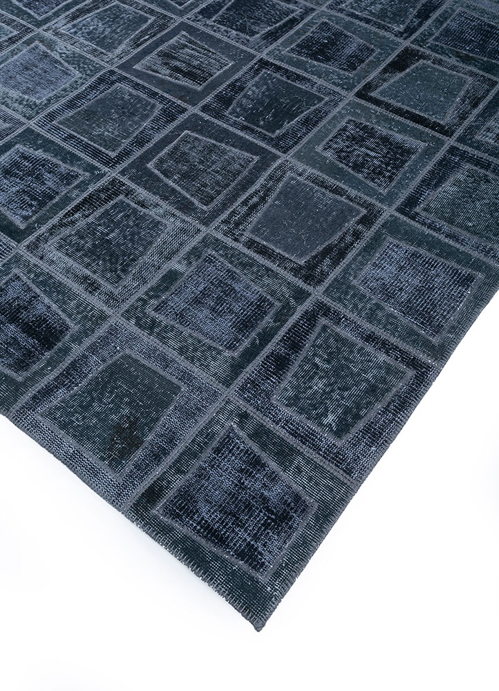 provenance grey and black wool hand knotted Rug - FloorShot