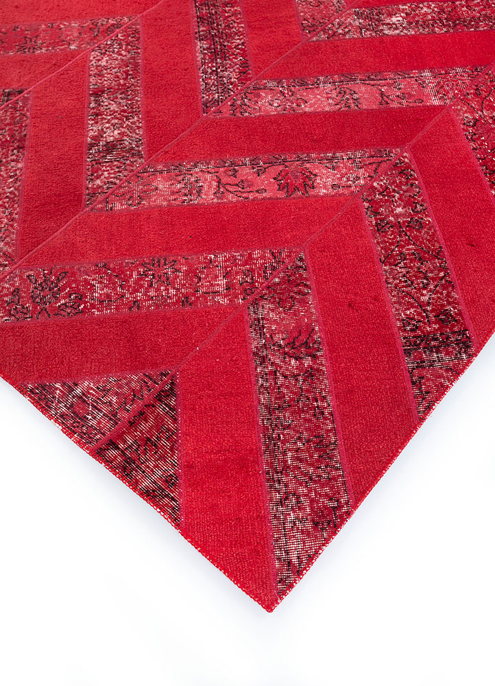 provenance red and orange wool hand knotted Rug - FloorShot