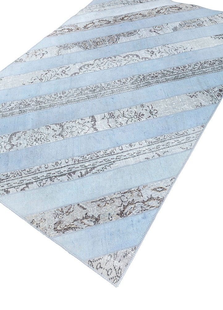 provenance blue wool hand knotted Rug - FloorShot