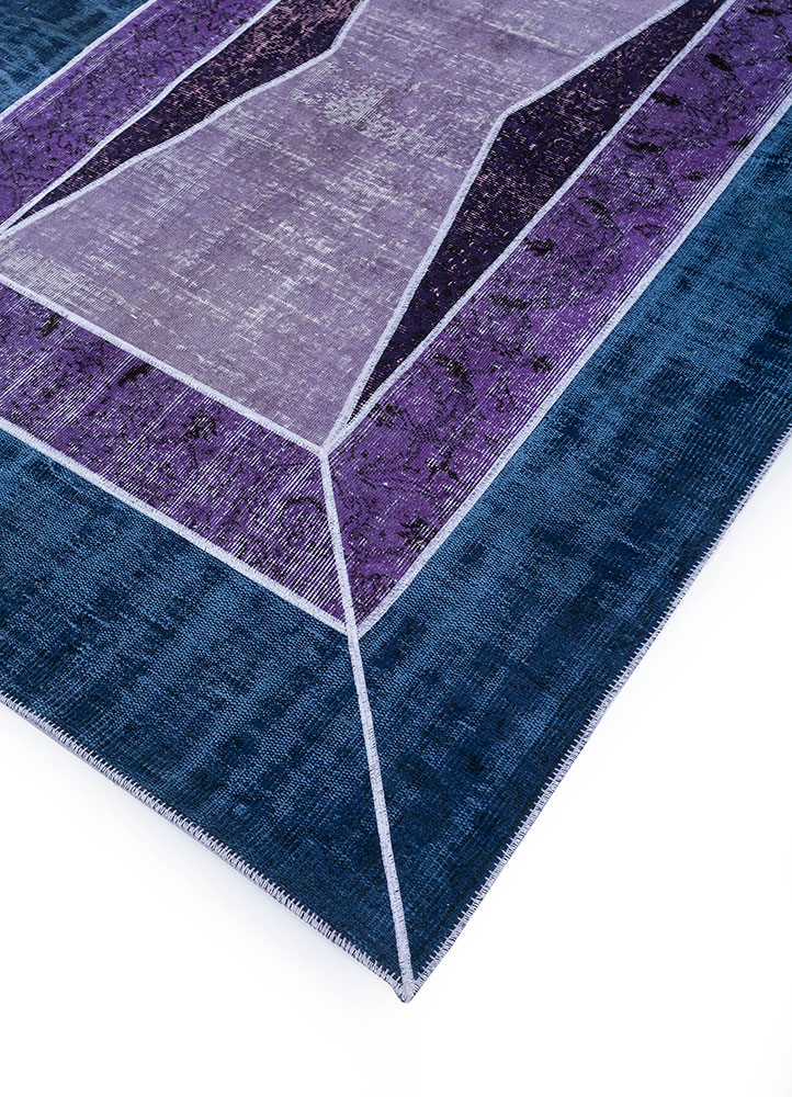 provenance pink and purple wool hand knotted Rug - FloorShot